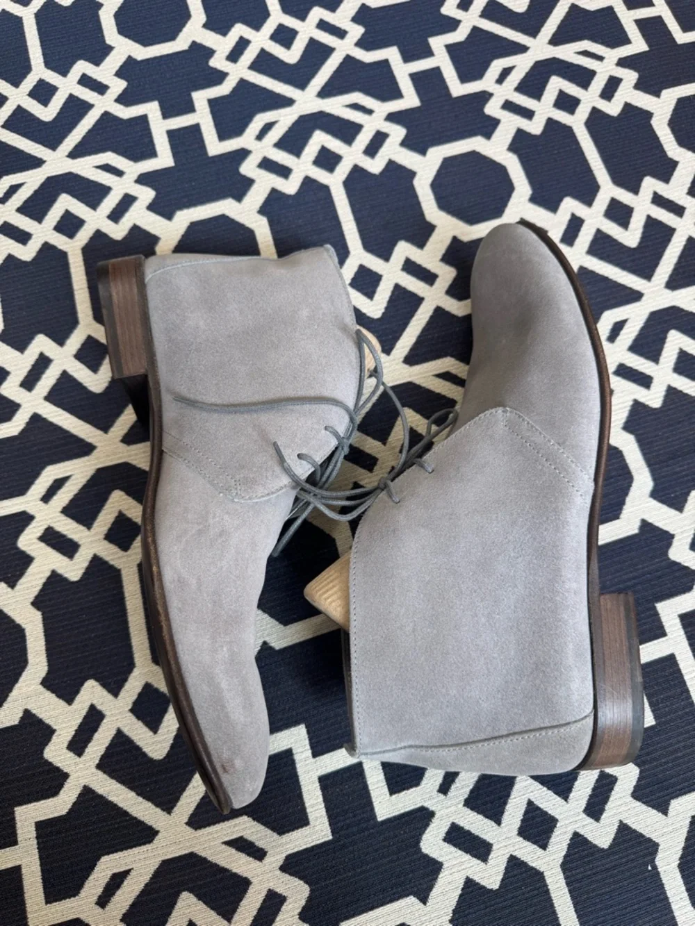 Bruschi Gray Suede Chukka Boots Italian Handmade Mens Sz 44 US 11